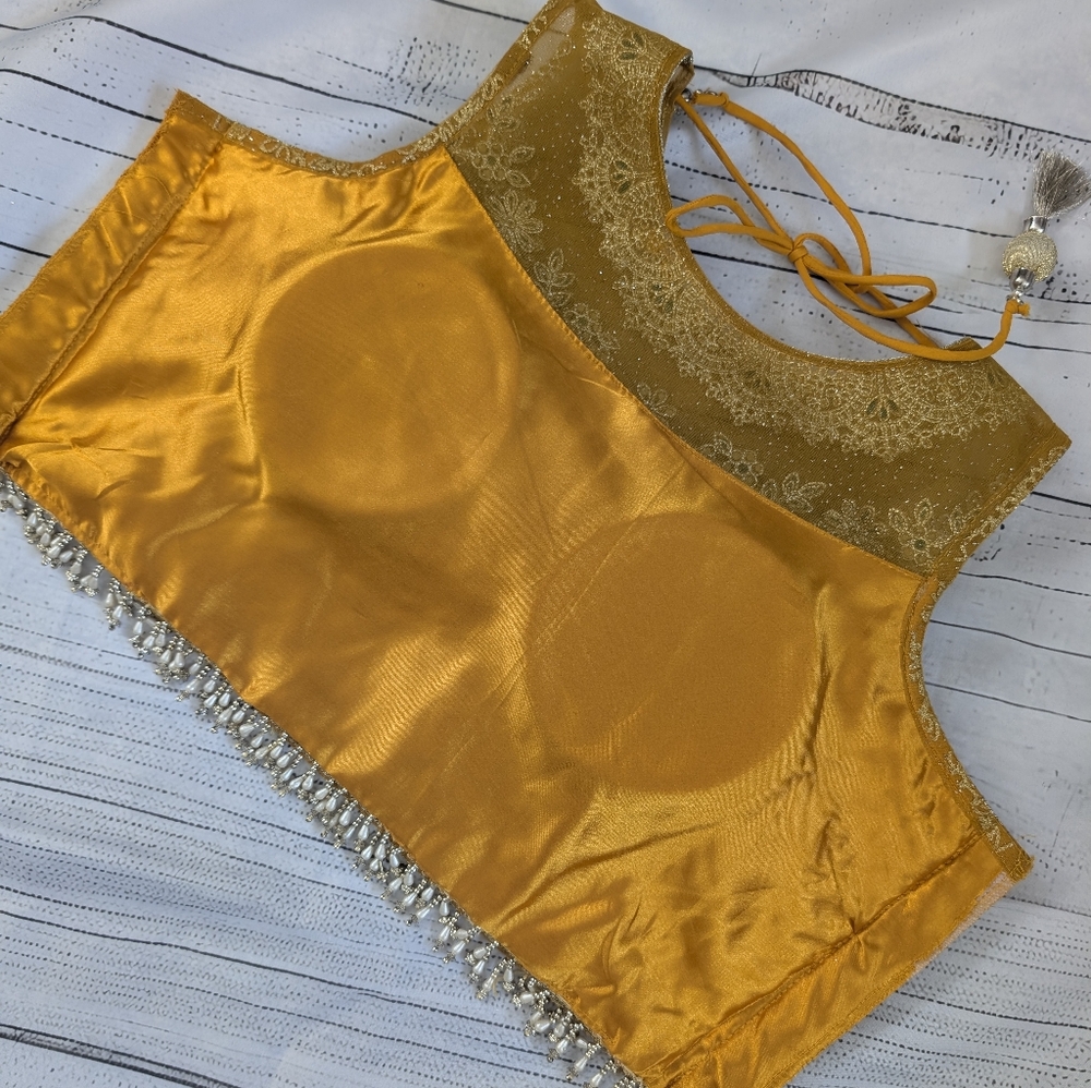 Yellow Embroidered Lehenga - Picture 14 of 16